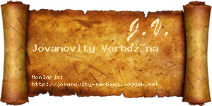 Jovanovity Verbéna névjegykártya